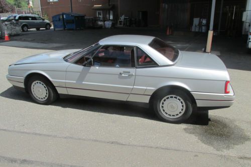 1987 cadillac allante with hard top &amp; roll up roof silver low miles used