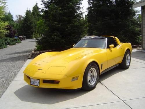 Meticulously restored 1981 yellow chevrolet corvette t-top