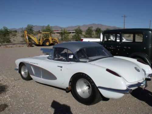 1958 chevy corvette titled street legal vintage race car 58 vet 10.50&#039; 1/4 mile