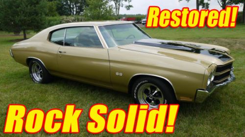 Rock solid 1970 chevrolet chevelle two door sport coupe ss v8 350 restored!