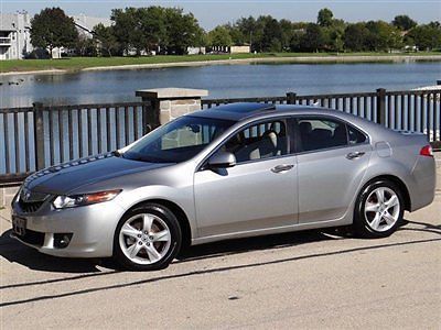 2010 acura tsx tech pkg silver/gray navigation xenons htd sts moonroof only 79k!