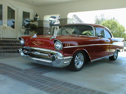 1957 chevrolet bel air -victory red w/358ci v8 with weiand pro-street 144 blower