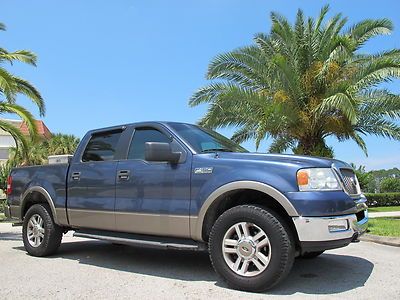 2005 ford f-150 supercrew lariat 4x4 leather clean florida truck low reserve no