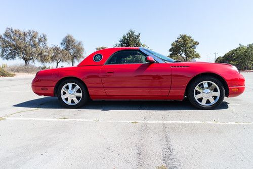 2002 ford thunderbird convertible. red, 2-door, 3.9l, with hard top