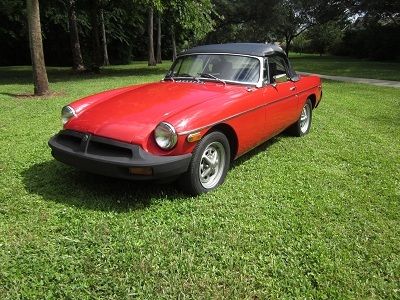 1976 mgb roadster red with black interior runs and drives great starter classic