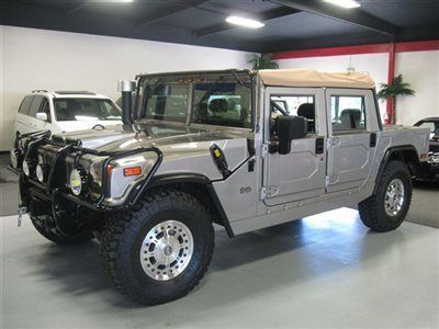 2004 hummer h1 4 passenger open top 6.5 liter 7500 miles two-tone alpha leather
