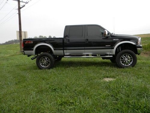 Ford f-250 lariat fx-4 crew cab powerstroke diesel lifted loaded low miles