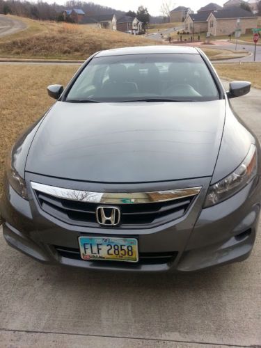Low mileage 2012 ex-l coupe 3.5l honda accord gray color moon roof leather seats