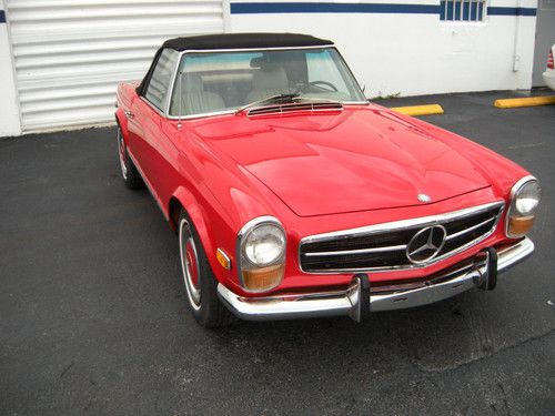 1971 mercedes benz 280sl red with parchement mb text