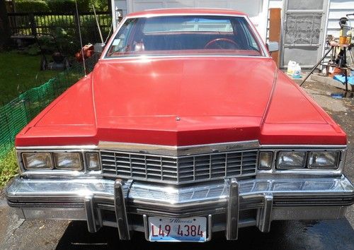 1977 cadillac coupe deville red white vinyl 48k new tires brake lines runs great