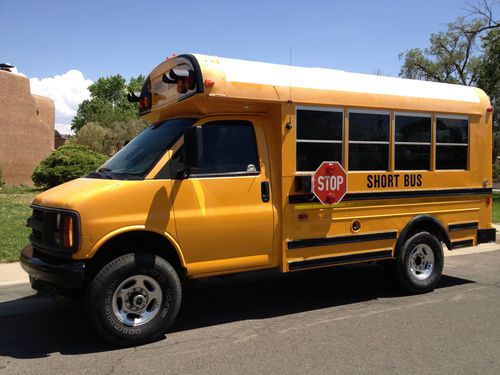 1999 chevrolet 4x4 school bus g3500 automatic dana 60 a/c short bus lifted