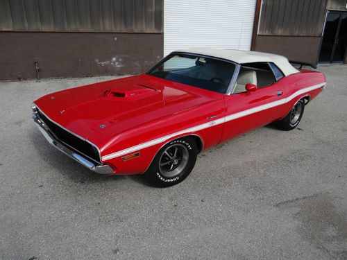 Red white challenger 440 four speed drop top convertible