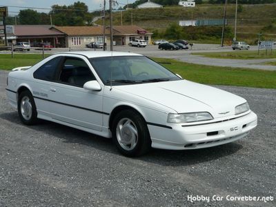1990 white ford thunderbird super coupe nice driver blue leather int loaded!