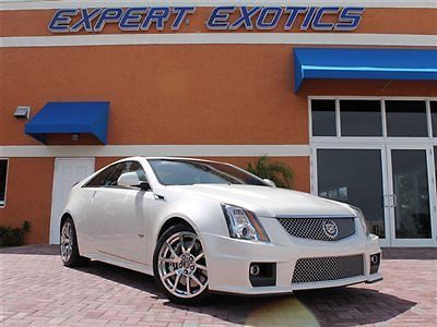 Spotless 1-owner fully loaded diamond white supercharged cadillac ctsv coupe