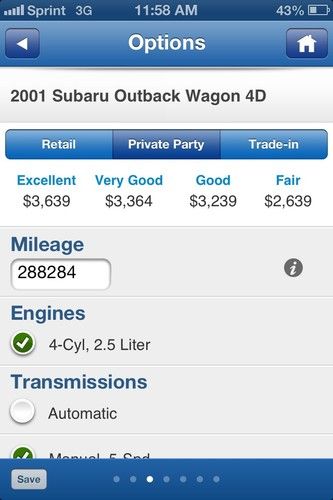 Subaru 2001 outback awd