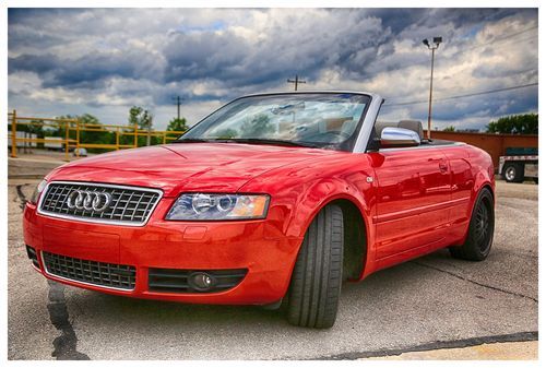 2004 audi s4-48k miles-red convertible-custom stereo, chip, exhaust-laser jammer
