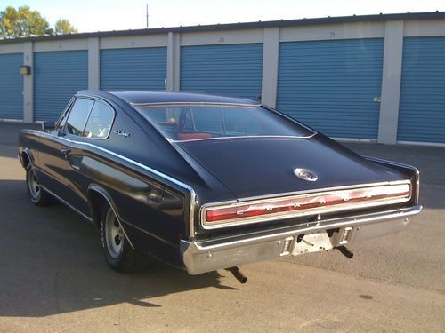 1966 dodge charger 361 cu in, 37k orig miles, red int, blackext now-former white