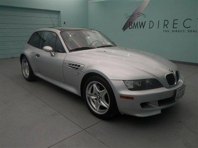 Bmw z3 m coupe 2-door 2000 silver manual 3.2l 75,465 miles clean car fax rwd