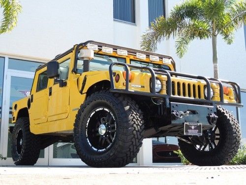 Garage kept 1 owner hummer h1 open top show condition yellow black loaded extras