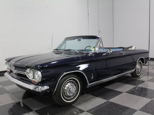 164 ci 2.7l w/3-speed, dark blue with white convertible top, nice monza!