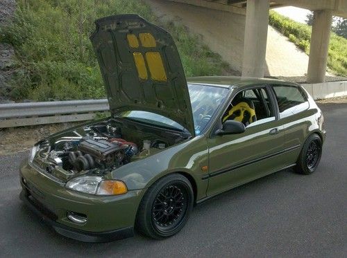 1994 honda civic hatchback dx turbo , bmw urban green , 500whp/350wtq