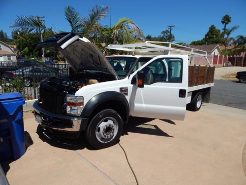 2010 ford f-450 super duty 4 door supercab 8&#039;x12&#039; flatbed 6.4l diesel clean