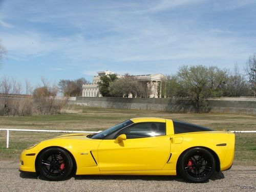 08 vette z06 yellow/black leather hud nav lthr blacked out wheels must see