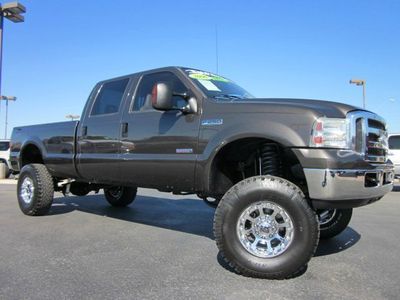 2006 ford f-250 lariat crew cab diesel long bed 4x4 lifted truck~pro comp lift!