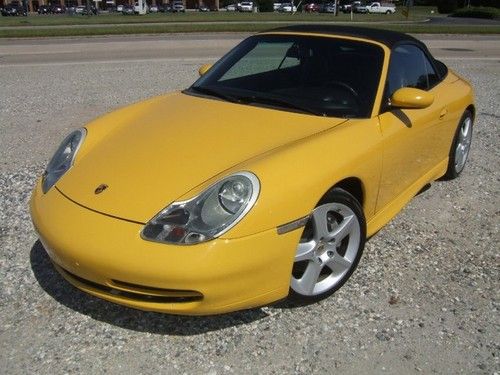 2001 porsche 911 carrera 4 cabriolet 6 speed manual transmission  yellow nice