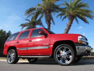 Chevrolet tahoe lt loaded leather heated seats chrome 20's 4x4 &amp; awd great suv