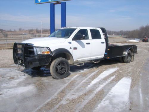 2011 ram 5500 crew cab, flatbed with brushguard and front wench, diesel
