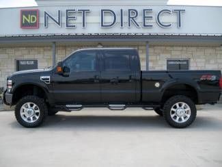 09 ford 4wd lift crew cab 49k mi v10 leather new tires nav net direct auto texas