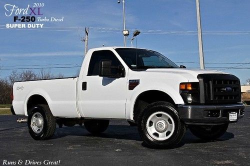 2010 ford f-250 xl 4x4 6.4l diesel *one owner* long bed runs and drives great!