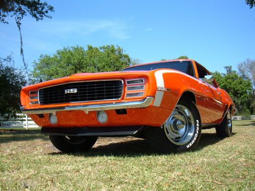 1969 chevrolet camaro rs hugger orange,houndstooth int,350, 4 spd,fully restored