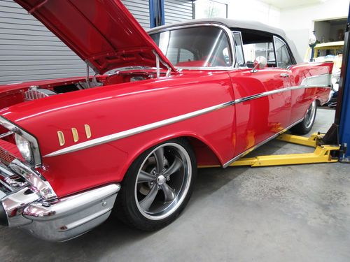 1957 chevrolet "chevy" convertible ls1, vintage air, rally red, freshly built