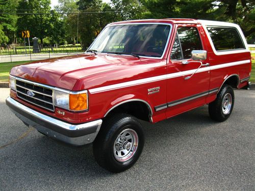1990 bronco 24k actual miles!! original paint! red cloth interior mint survivor