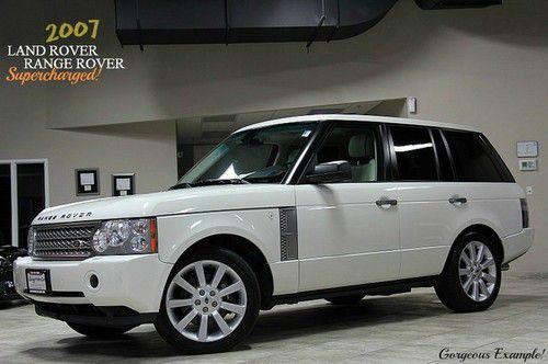 2007 land rover range rover supercharged white/ivory fully loaded &amp; serviced!