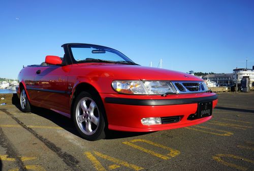 Lasar red 2001 saab 9-3 sport se convertible 2.0 low miles+loaded  *no reserve*