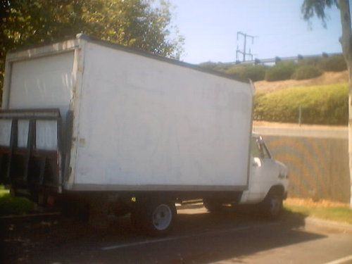 1986 chevrolet box cargo van, 14ft. 2000 pounds liftgate. maxon.