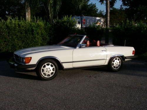1979 mercedes-benz 450sl  convertible white / red driver