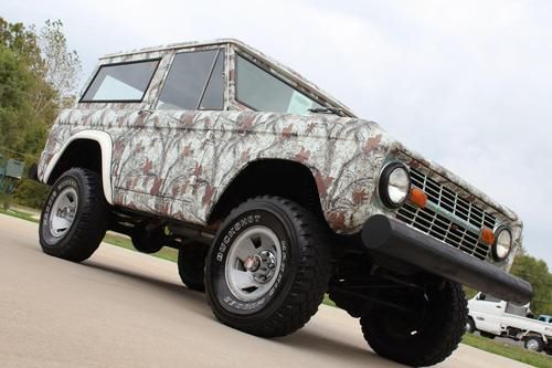 1972 ford bronco, 302 v8, camo wrap, 4x4, top &amp; doors, dual exhaust
