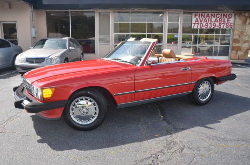 Mercedes 560sl 1989 roadster conv red only 47k orig miles all service records