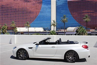 2012 bmw m6 convertible+wrapped matte pearl white+21&#034; bc forged wheels+loaded
