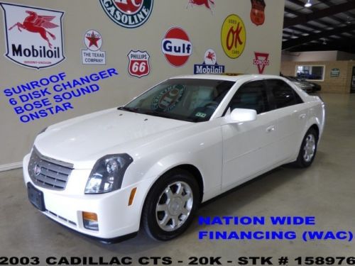 2003 cts,v6,auto,sunroof,leather,bose,6 disk cd,16in polish whls,20k,we finance!