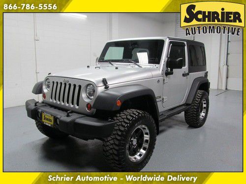 2011 jeep wrangler sport silver 3 lift 4x4 hard top aftermarket wheels and tire