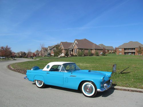 1956 ford t-bird frame off restored 2 tops awesome car peacock blue