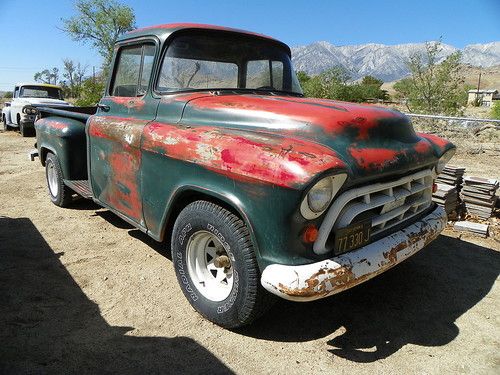 1955 1956 1957 classic chevy big window truck with 4 speed &amp; rebuilt 350ci motor