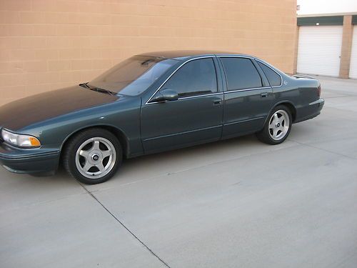 1996 chevy impala ss green-gray mono metallic ext. and int. gray leather