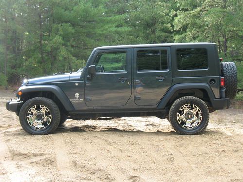Jeep wrangler punisher 4 door loaded slate blue two tops power everything