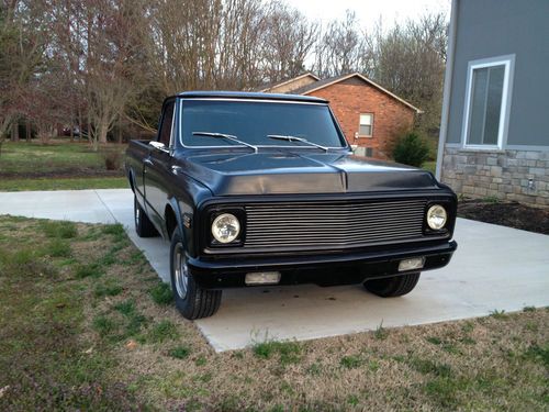 1972 classic chevrolet cheyenne black on black, 3/4 ton long bed pick up